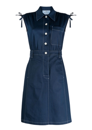 Prada Pre-Owned bow-detailed shirt dress - Blue