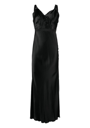 Prada Pre-Owned pleated silk gown - Black
