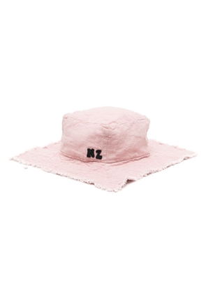 Natasha Zinko logo-patch frayed-brim hat - Pink