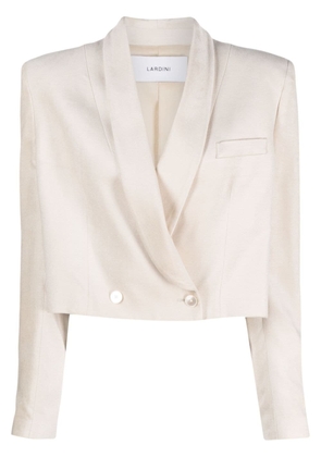 Lardini shawl-lapel cropped blazer - Neutrals