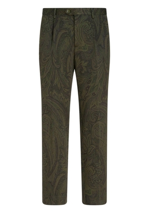 ETRO paisley-jacquard straigh-leg trousers - Green