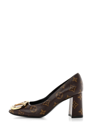 Louis Vuitton pre-owned Monogram-print leather pumps - Brown