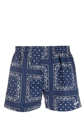 Jacquemus logo-embroidered bandana-print boxers - Blue
