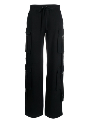 Blumarine drawstring-waist cotton cargo trousers - Black