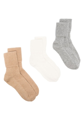 Johnstons of Elgin x Browns cashmere socks set of three - Grey