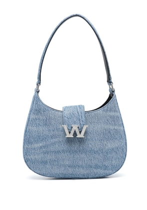Alexander Wang whiskering-effect denim shoulder bag - Blue