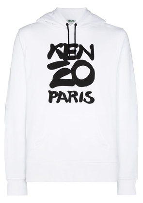 Kenzo Paris logo print hoodie - White