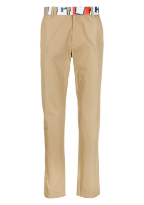 Versace abstract logo print slim trousers - Neutrals