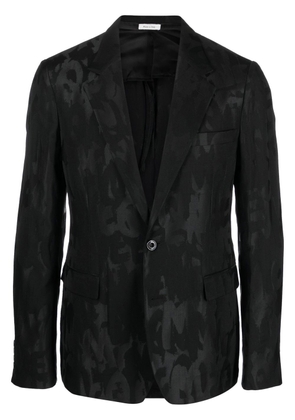 Alexander McQueen Graffiti-motif deconstructed blazer - Black