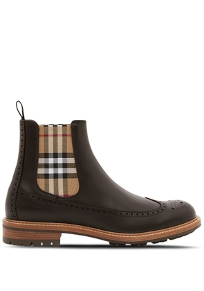 Burberry Vintage Check-panel Chelsea boots - Brown