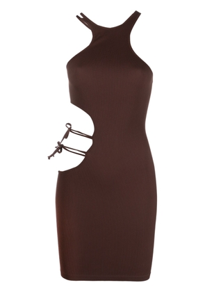 ANDREĀDAMO cut-out-detailing minidress - Brown