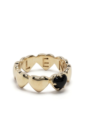 Stolen Girlfriends Club 9kt yellow gold Band of Heart onyx ring