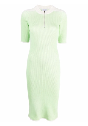 Sunnei ribbed-knit cotton polo dress - Green