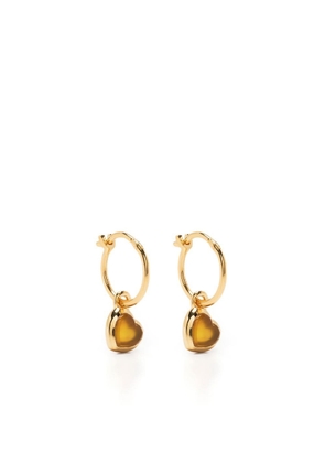 Missoma Jelly Heart gemstone hoop earrings - Gold