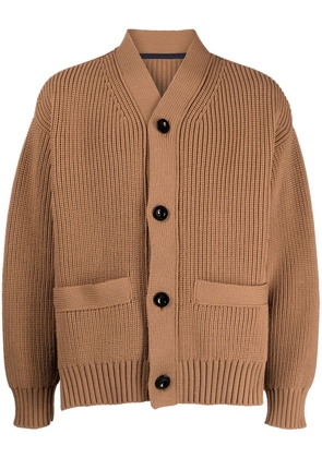sacai V-neck knitted cardigan - Brown