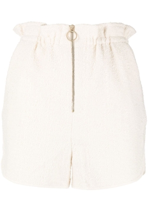 Ba&Sh high-waisted wool-blend shorts - Neutrals