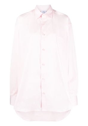 VETEMENTS logo-print oversized shirt - Pink