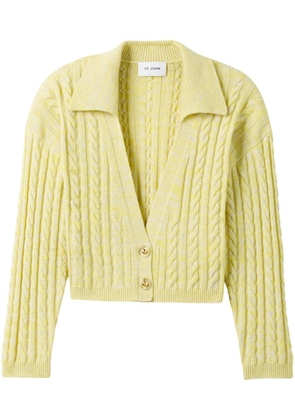 St. John cable knit V-neck cardigan - Yellow