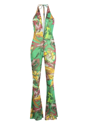 THE ANDAMANE floral-print flared jumpsuit - Green
