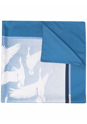 Hermès 1997 pre-owned Oiseaux Migrateurs silk scarf - Blue