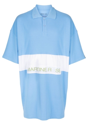 Martine Rose logo-patch cotton polo shirt - Blue