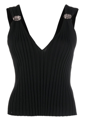 Ba&Sh Paros V-neck fine-knit top - Black