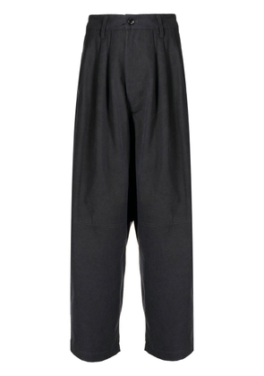 Yohji Yamamoto high-waist wide-leg cotton trousers - Grey
