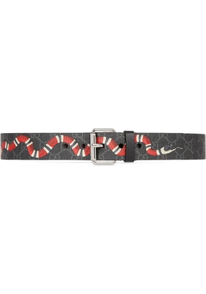 Gucci GG-logo Kingsnake print belt - Black