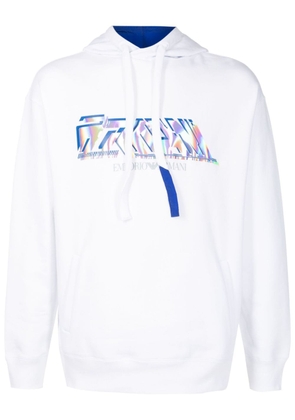 Emporio Armani logo-print cotton hoodie - White