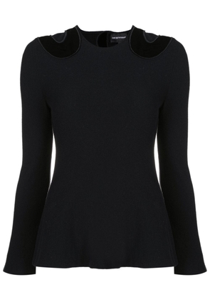 Emporio Armani open-back detail knit jumper - Black