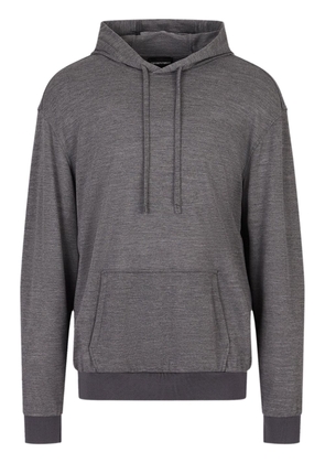 Emporio Armani pouch-pocket drawstring hoodie - Grey