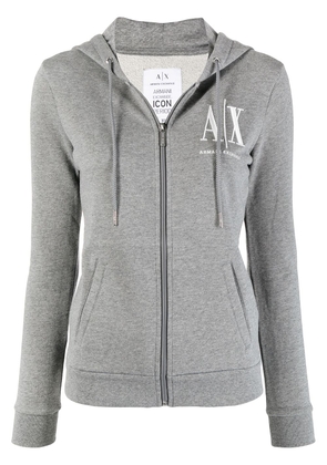 Armani Exchange chest logo-print hoodie - Grey