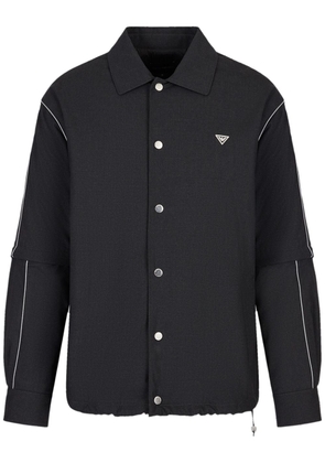 Emporio Armani logo-patch wool jacket - Black