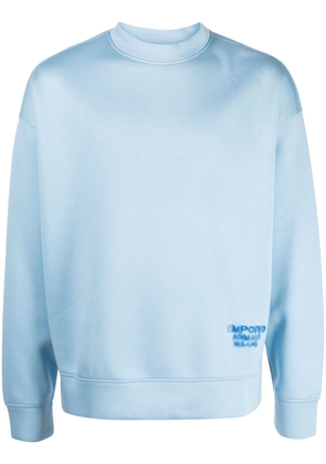 Emporio Armani logo-debossed modal sweatshirt - Blue