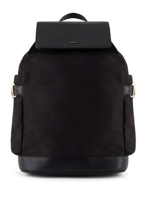 Emporio Armani logo-plaque cotton backpack - Black
