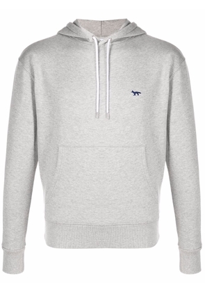 Maison Kitsuné embroidered-logo cotton hoodie - Grey