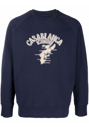 Casablanca logo-print crew neck sweatshirt - Blue
