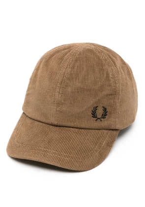 Fred Perry logo-embroidered corduroy cap - Brown