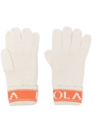 Bimba y Lola intarsia-knit logo ribbed-cuffs gloves - Neutrals