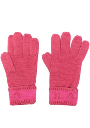Bimba y Lola logo intarsia-knit cotton-blend gloves - Pink