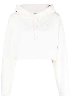 Ba&Sh embroidered-logo cropped hoodie - White