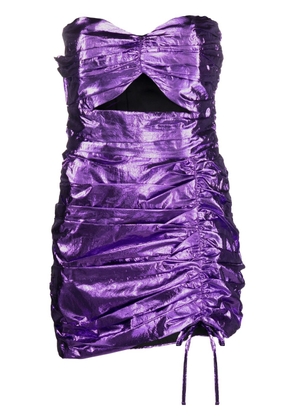 Amen off-shoulder mini dress - Purple