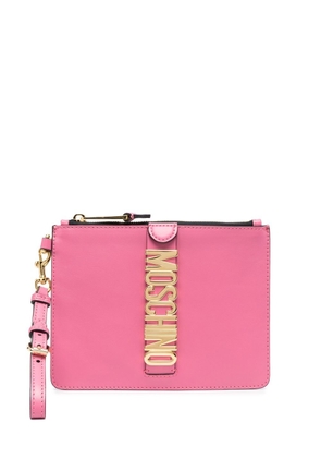 Moschino logo lettering clutch bag - Pink