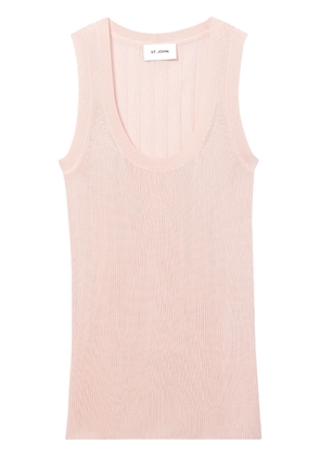 St. John scoop-neck knitted top - Pink