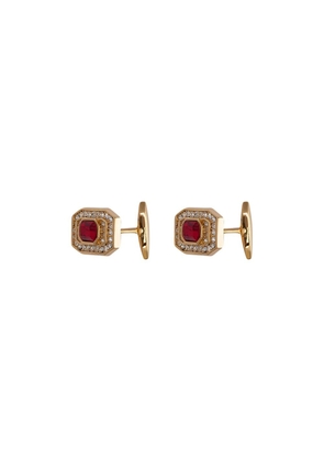 Dolce & Gabbana crystal-embellished cufflinks - Red
