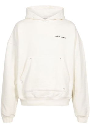 Flaneur Homme Dotted Rivettes logo hoodie - White