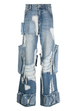 Who Decides War ripped wide-leg jeans - Blue