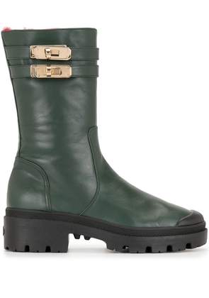 Madison.Maison shearling-lined mid-calf boots - Green