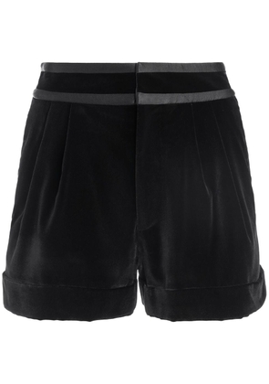 alice + olivia Conry piped-waist shorts - Black