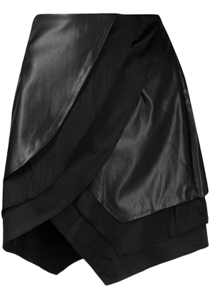 RTA layered asymmetric mini skirt - Black